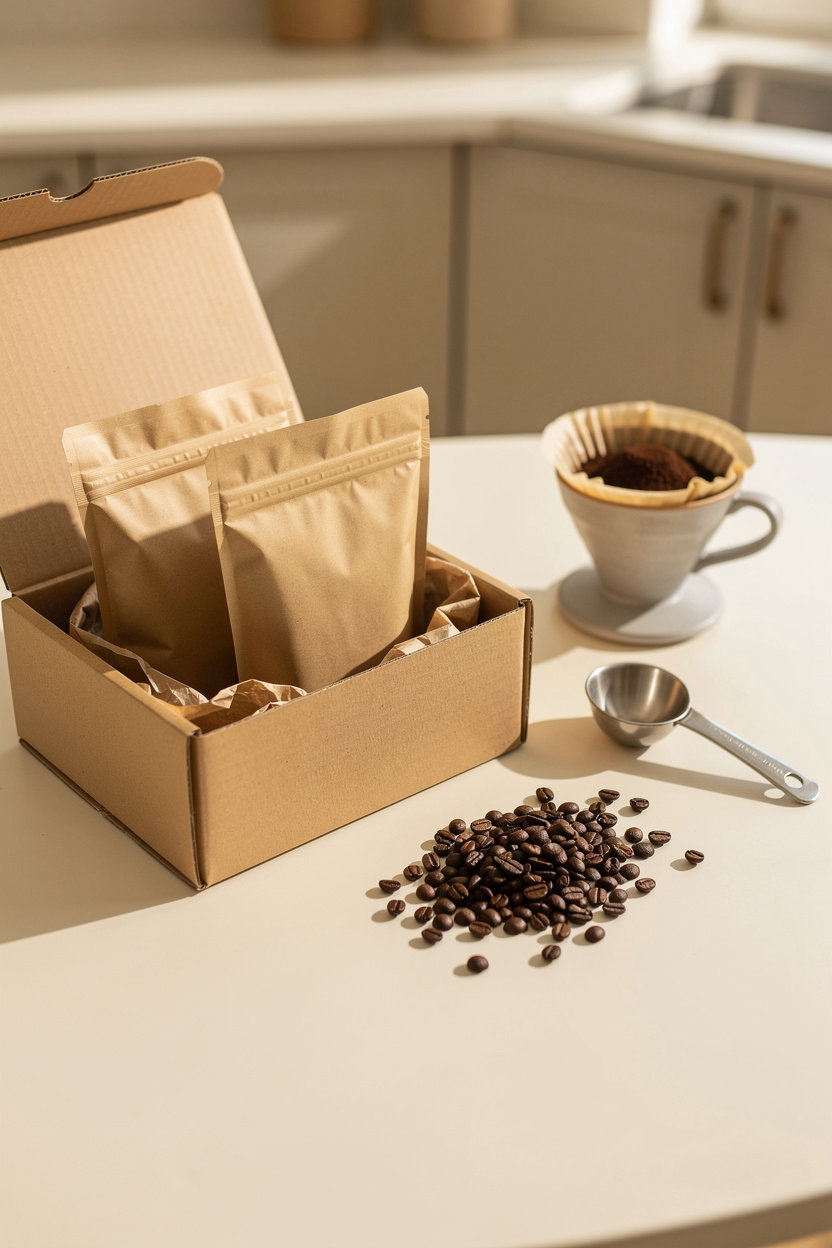 Driftline Coffee Roasters fresh roasted beans in subscription packaging delivered fresh to customers